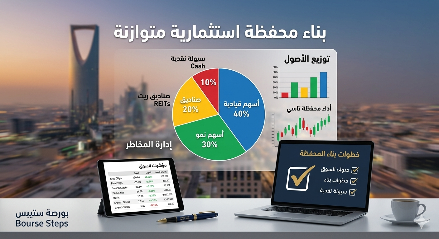 خطوات بناء محفظة استثمارية متوازنة في السوق السعودي - Bourse Steps