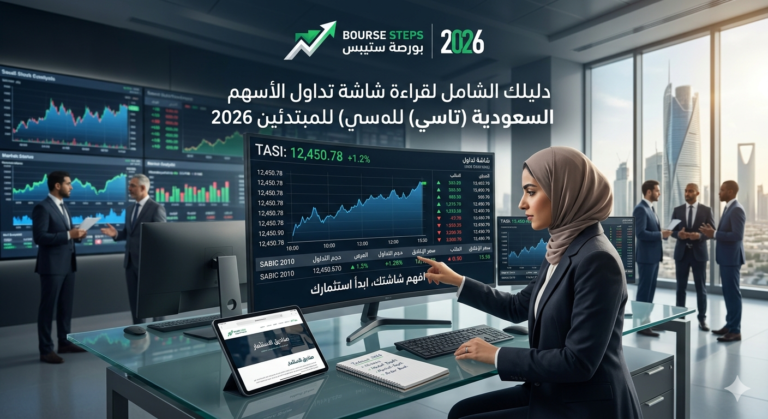 دليلك الشامل لقراءة شاشة تداول الأسهم السعودية (تاسي) للمبتدئين 2026