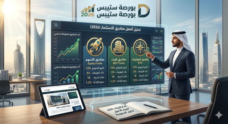 تحليل أفضل صناديق الاستثمار في السعودية 2026 ومقارنة بين الأسهم والريت والـ ETFs - بورصة ستيبس