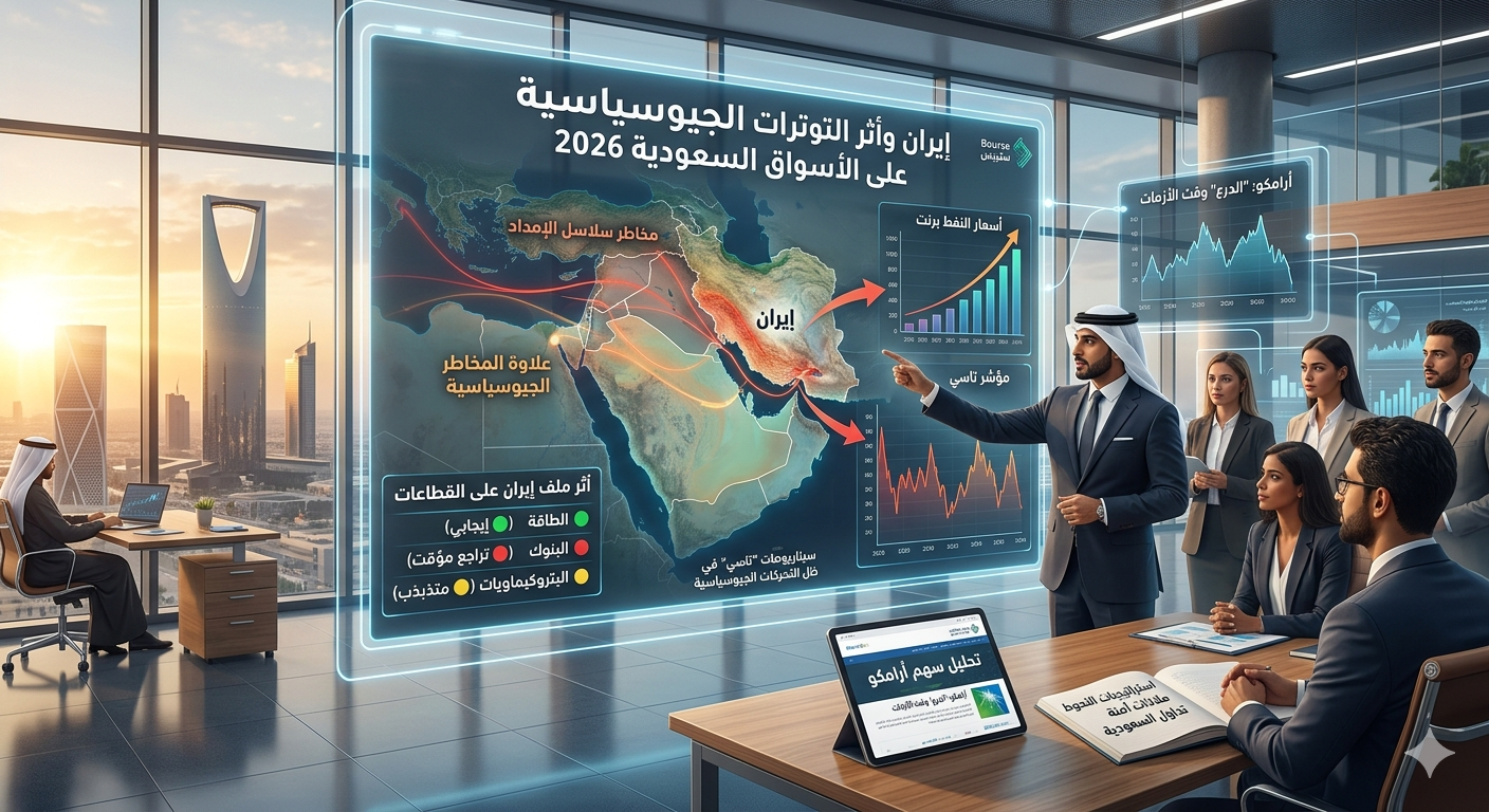 تحليل أثر توترات إيران الجيوسياسية على سوق الأسهم السعودية وأسعار النفط 2026 - بورصة ستيبس